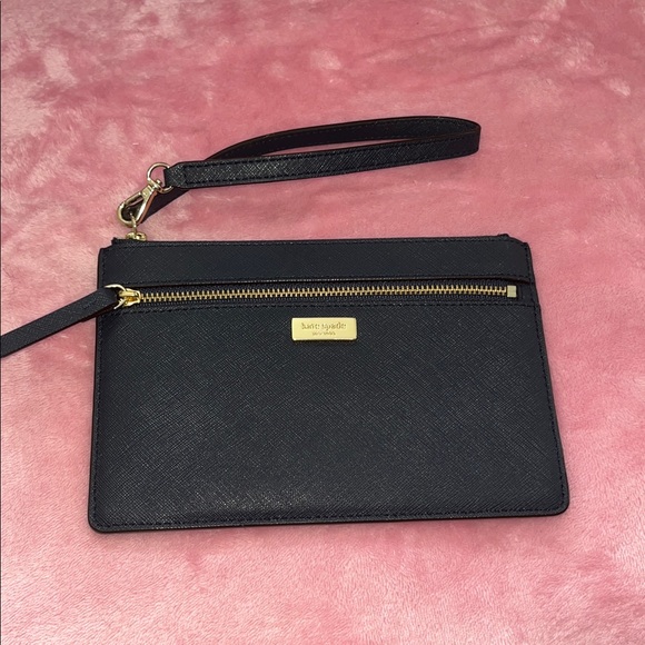 Kate Spade Navy Blue Classic Leather Wristlet Clutch NWOT - Picture 10 of 11